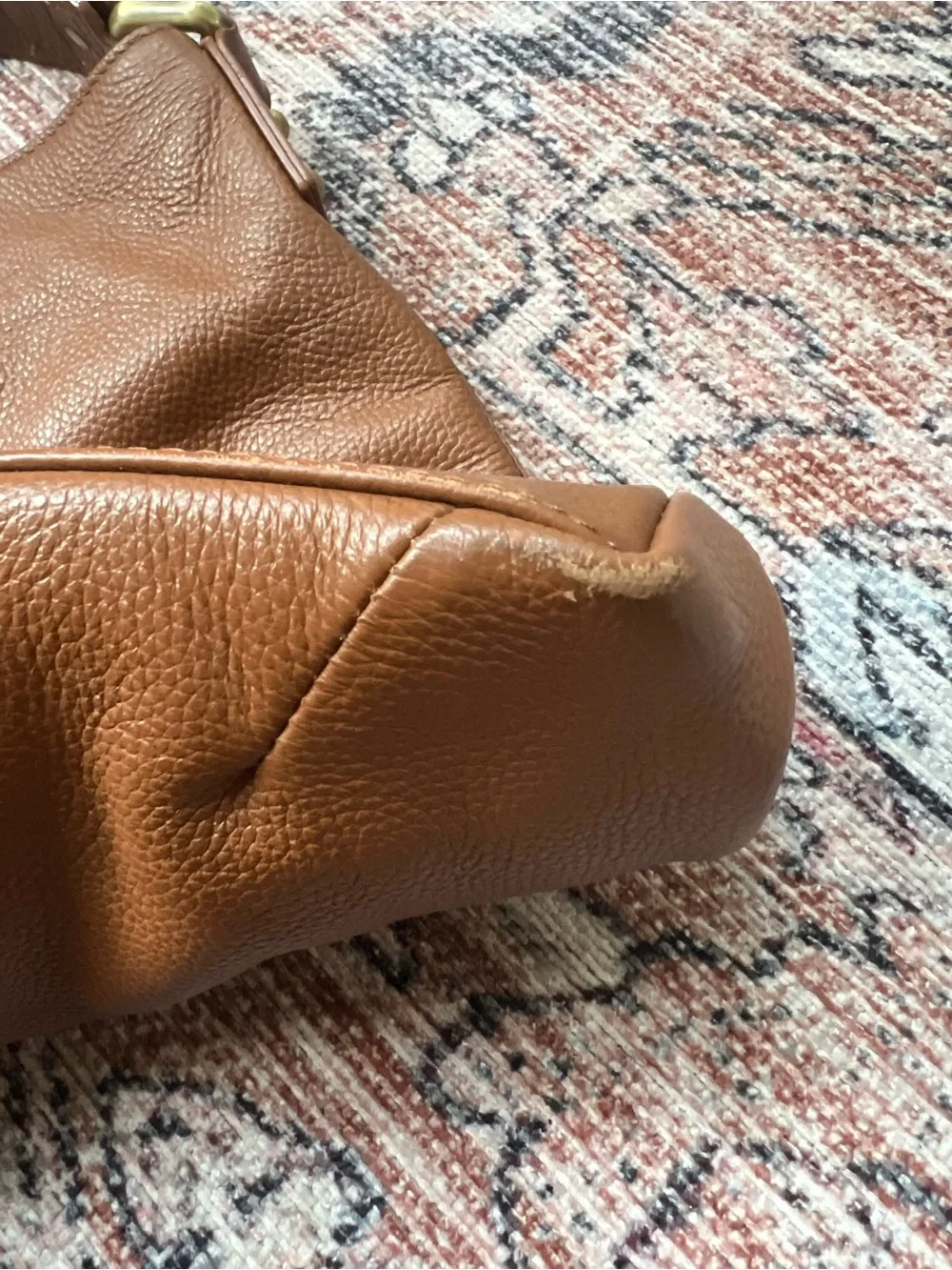KOOBA Pebbled Leather Hobo Bag Luggage Brown Genuine Leather Purse